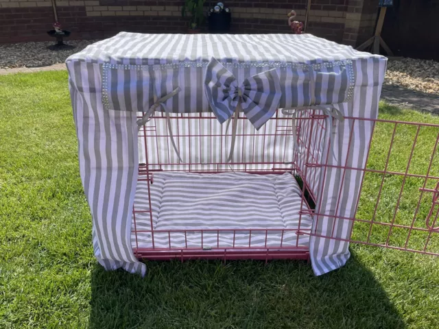 Made To Measure Dog Crate Cover / Stripe Fabric / Various Colours