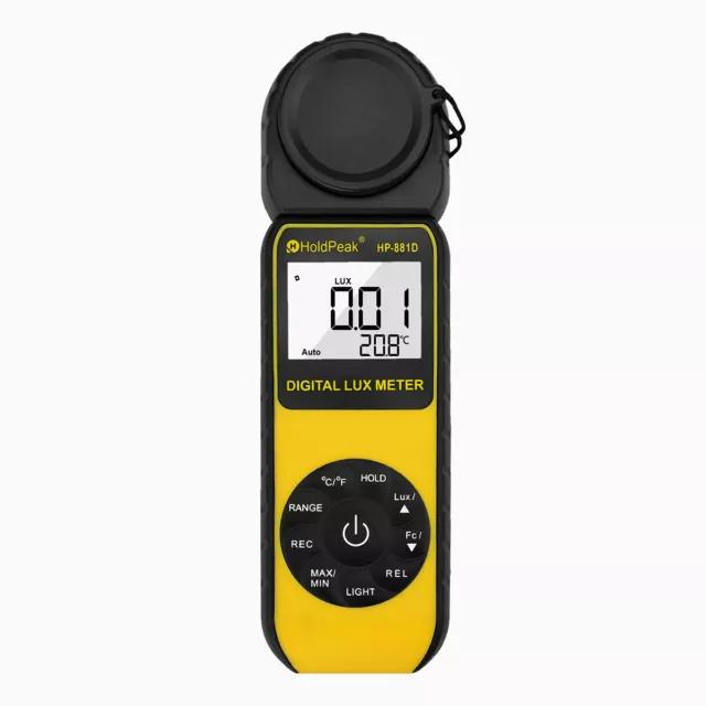 Digital LCD Lux Light Meter with 0.01-400,000 Lux Luminance Tester Handheld 270°