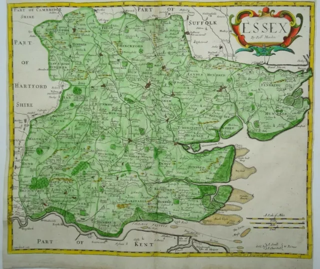 Antique map of Essex by Robert Morden 1695