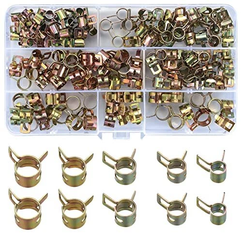 150 Pièces Colliers de Serrage à Ressort, Clips à Ressort Tuyau Serre-Joints à T