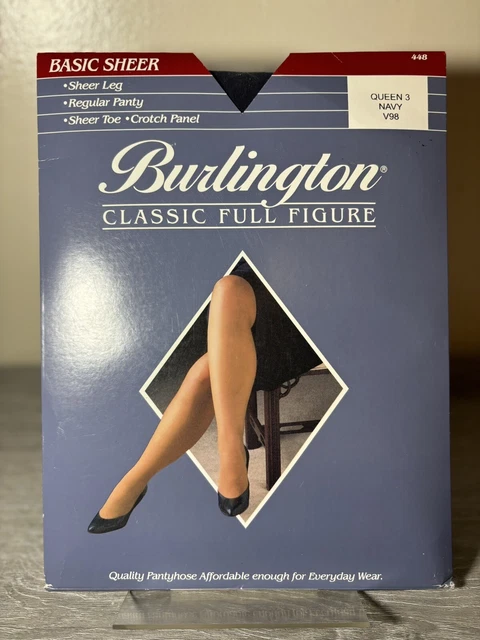 VINTAGE BURLINGTON CLASSIC Full Figure Nylons Pantyhose Queen 3