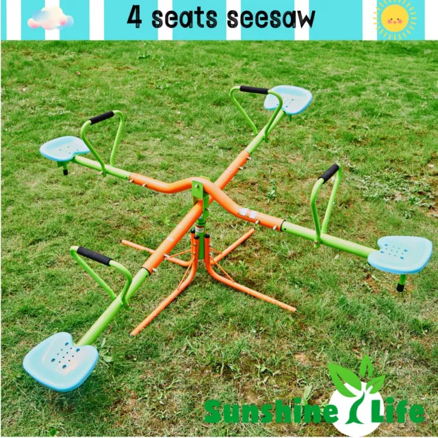 Rotation Outdoor Kids Four Seats Seesaw 360 Degree Teeter Totter Swing