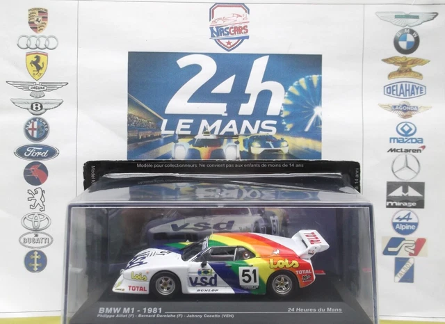 Modèle Réduit BMW M1 - 24 Heures Du Mans 1981 - Échelle 1/43 - Marque IXO/Altaya - Occasion