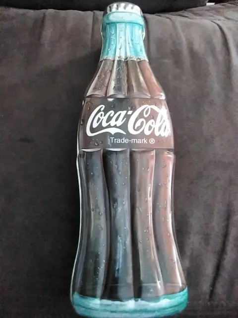 Coca Cola Trademark Brand 9 1/2" Bottle Shaped Tin Box 1996 New Read Description