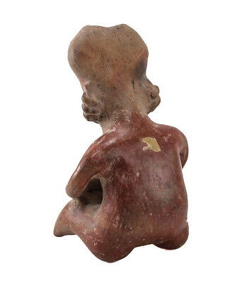 Pre-Columbian NAYARIT Seated Figure Burnished red slip, long thin arms 3