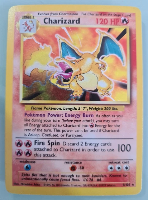 Charizard Holo 4/102 ~ Base Set Unlimited ~ PSA 1999 WOTC Pokemon TCG