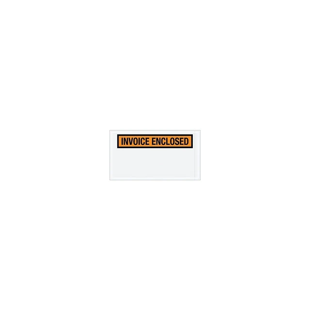 Staples Envelope 5 1/2" x 10" Orange Panel Face "Invoice Enclosed" ENVPQ27