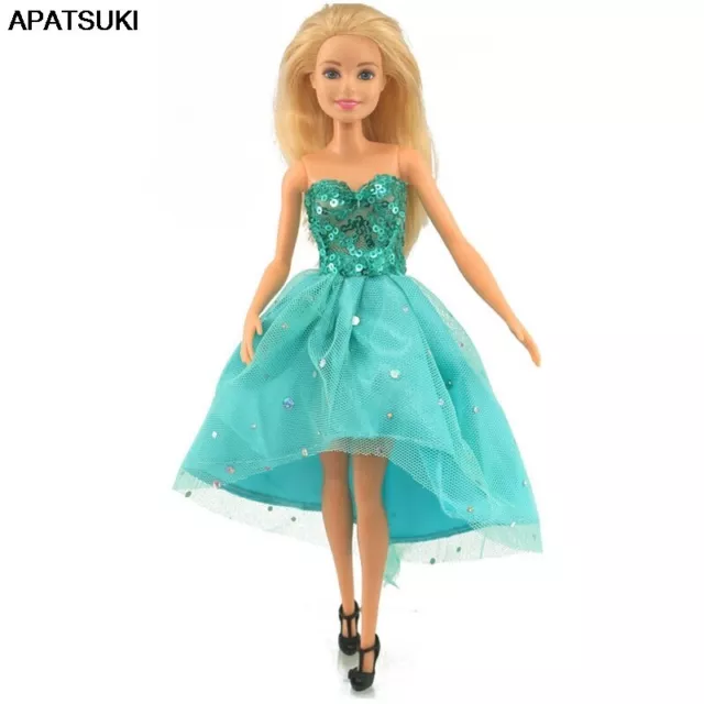 Blue Sequin Fashion Doll Dress For Barbie Doll Clothes For Barbie Dolls Outfits