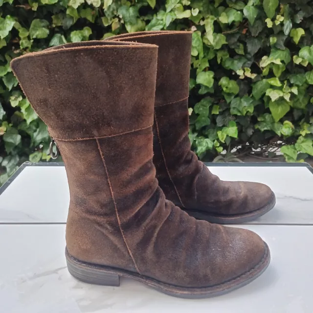 Fiorentini + Baker Ella Eternity Cuff Boots Size 35 Ruched Brown Suede Slouchy