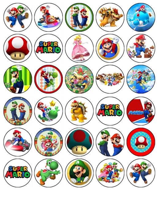 Edible Cupcake Toppers Cupcake Cakes Super Mario Mari vrogue.co