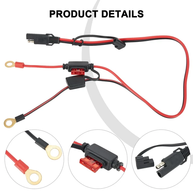 Dstfuy SAE Connecteur, Câble D'extension SAE, Prise SAE Pour Panneau Solaire 10AWG Avec