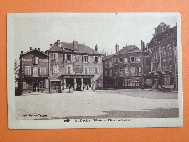 cpa Burgundy 58 - DECIZE Nièvre PLACE SAINT JUST grocery store E. JAY
