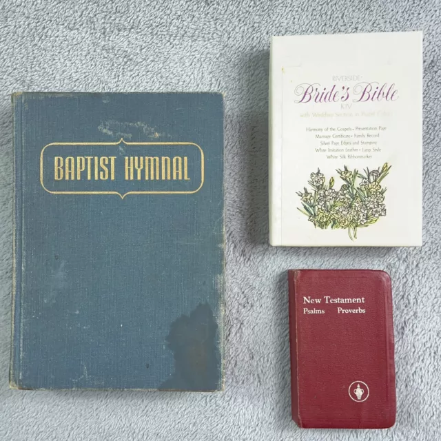 Vintage Religious Books Hymnal Bible New Testament Psalms Christianity Lot of 3