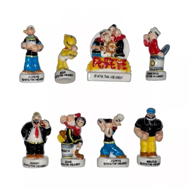 Série complète de 8 fèves Popeye