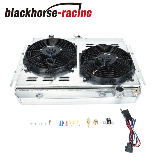 ASI Performance 4-Row Aluminum Radiator + Shroud, Fan & Relay For 1963-68 Chevy Impala/El Camino