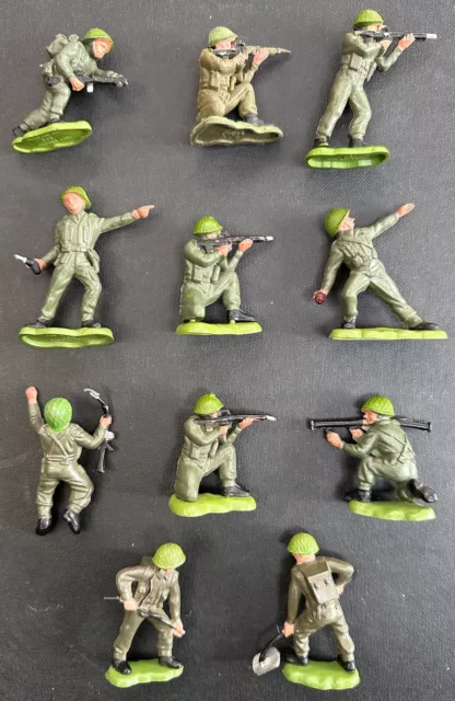 11 x Britains Hong Kong 1/32 Scale WW2 British Infantry Plastic Soldiers Figures