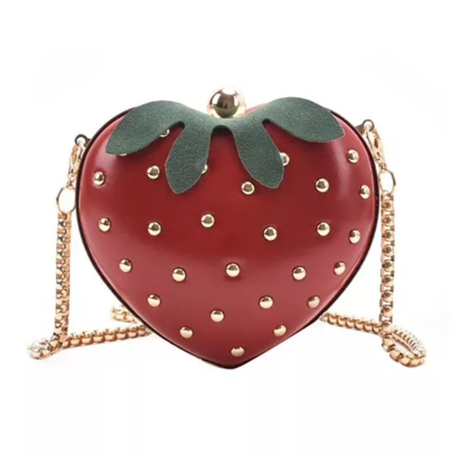 Heart Shape Crossbody Strawberry Satchel Sweet Strawberry Bag Fruit Wallet