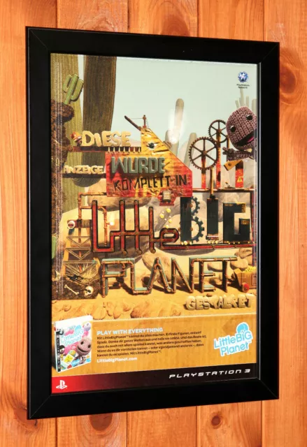 2008 LittleBigPlanet Little Big Planet PS3 Werbeblatt Gerahmt Poster / Ad Framed