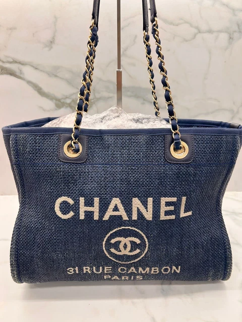Chanel online denim tote