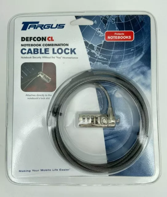 Targus Defcon CL Notebook / Laptop Combination Cable Lock New Sealed