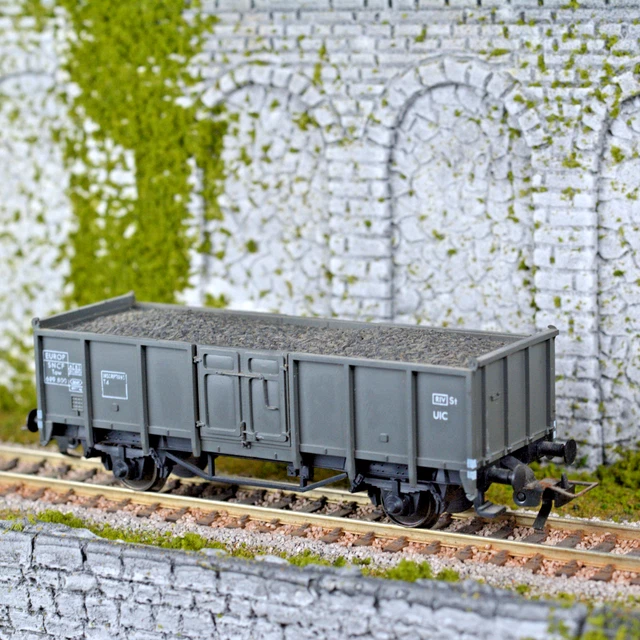 Wagon Marchandises Electrotren Ho 1/87 – Parois Coulissantes Transfesa – Bleu & Argent