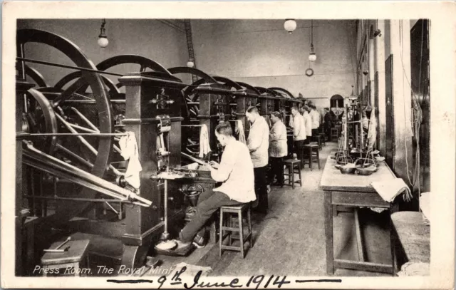 The Press Room The Royal Mint 1914 Original Postcard