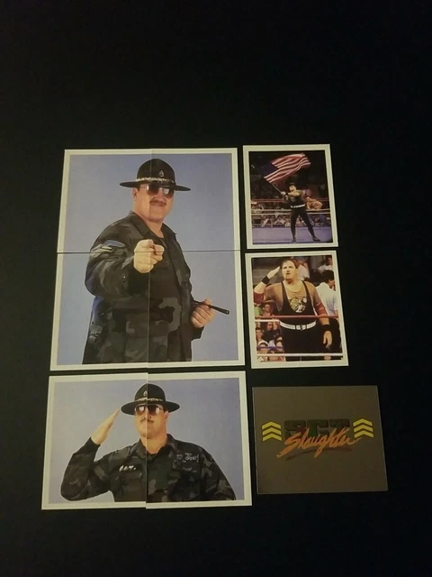 1992 WWF Merlin 9 Sticker lot SGT SLAUGHTER GI JOE WWE WCW LJN NWA AWA RARE HTF