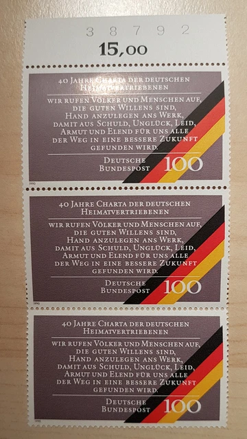 BUND 1990 Mi 1470 Heimatvertriebene 40 Jahre, 3 Werte, postfrisch**