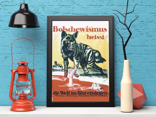 WW1 German Propaganda Poster - Bolshevism Bolshevik Revolution Vintage RePrint