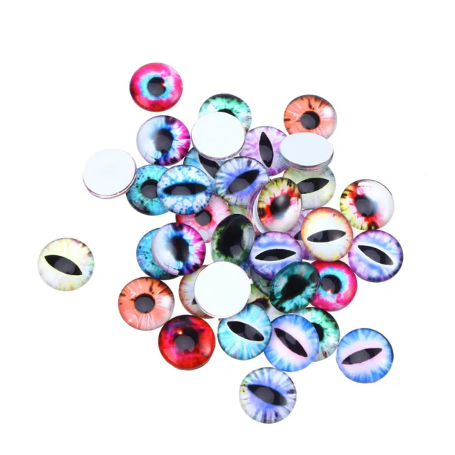 100 PCS Half Round Cabochons Evil Eye Glass Charm Rose Jewelry Making Fun