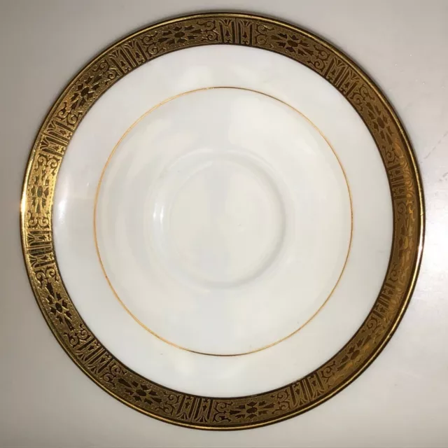 Antique Minton's Gold Encrusted, trimmed China Saucer H1745 ENGLAND