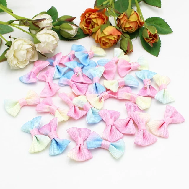 30 pièces multicolore Mini petit ruban d'impression nœud artisanat...
