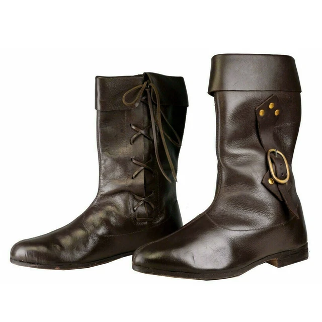 Médiéval Viking Chaussures Cuir Noir Pour Armure Reenactment Théâtre & Vêtements