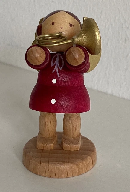 Wunderschöner Engel mit Horn aus dem Erzgebirge 3291/22