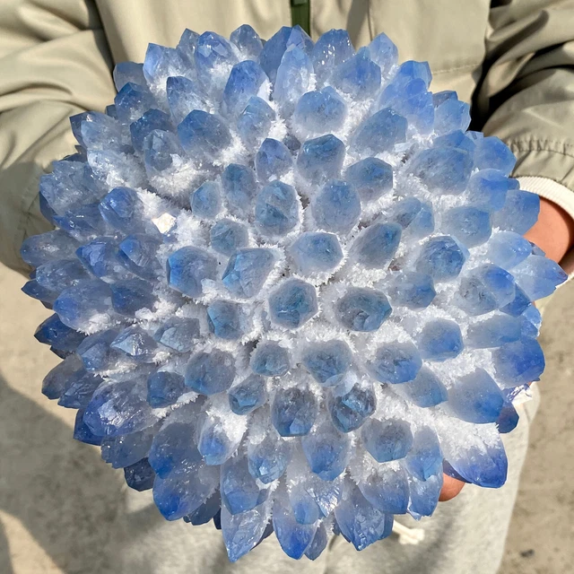 11.2LB New Find BLUE Phantom Quartz Crystal Cluster Mineral Specimen Healing 7