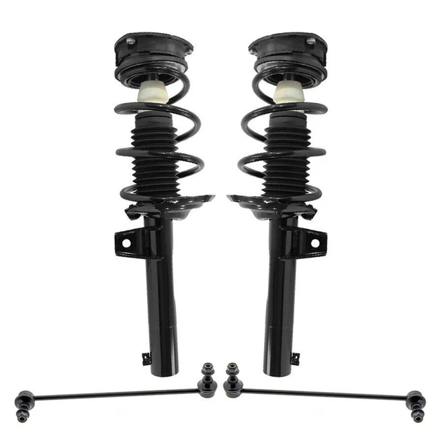 SET OF FRONT Complete Struts & Sway Bar Links for Volkswagen Golf 2015