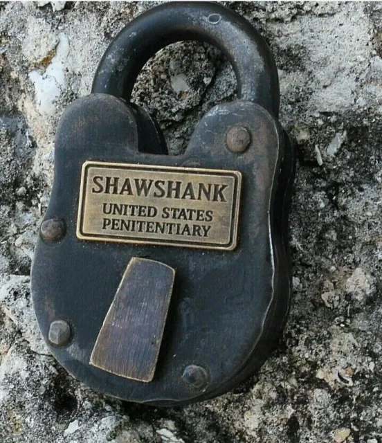 Padlock Brass Logo Shawshank Prison U S Antique Lock Movie Prop 4"
