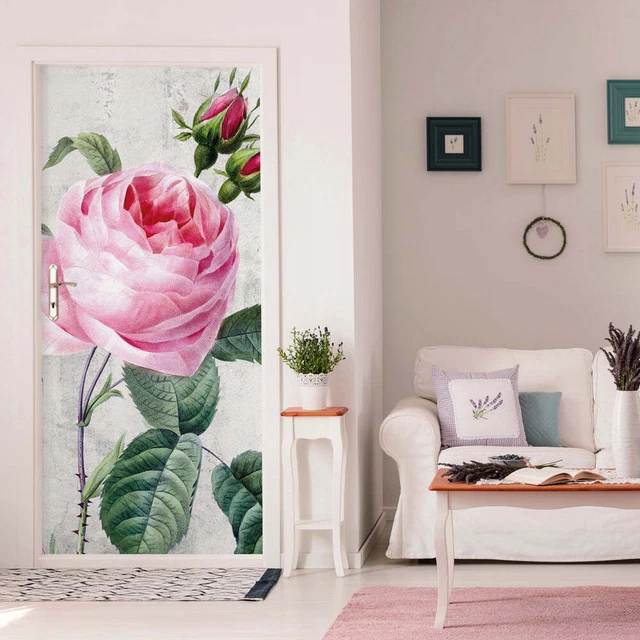 Decorazione adesiva Porta Bouquet Fiori 3 sticker lavabile pvc varie misure