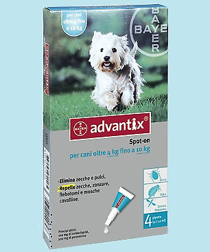 Advantix Spot On Bayer 1 Pipetta  Per Cani Da 4 A 10 Kg.