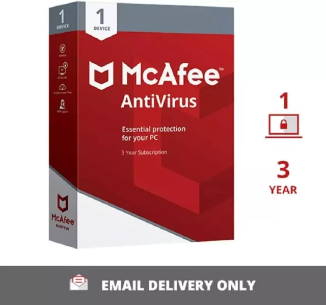 McAfee Antivirus 2024 - 1 PC 3 Year GLOBAL Key - No CD