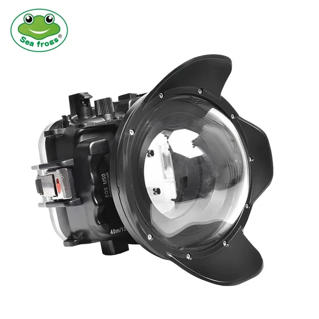 Seafrogs 40m Underwater Diving Camera Case Housing for Canon EOS M50+Dorm port