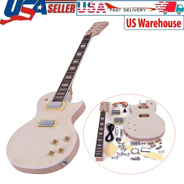 LP STYLE UNFINISHED Electric Guitar DIY Kit 6 Strings Mahogany Body