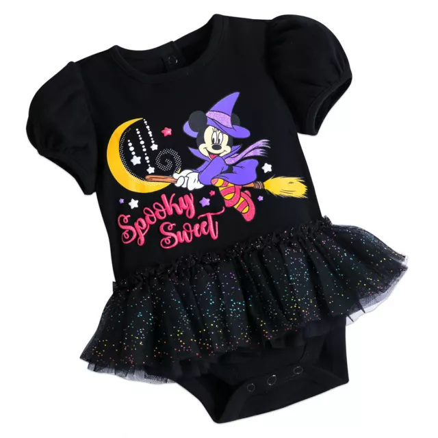 Disney Minnie Mouse Bruja Halloween Bebé Body Talla 3 6 9 12 18 24 meses