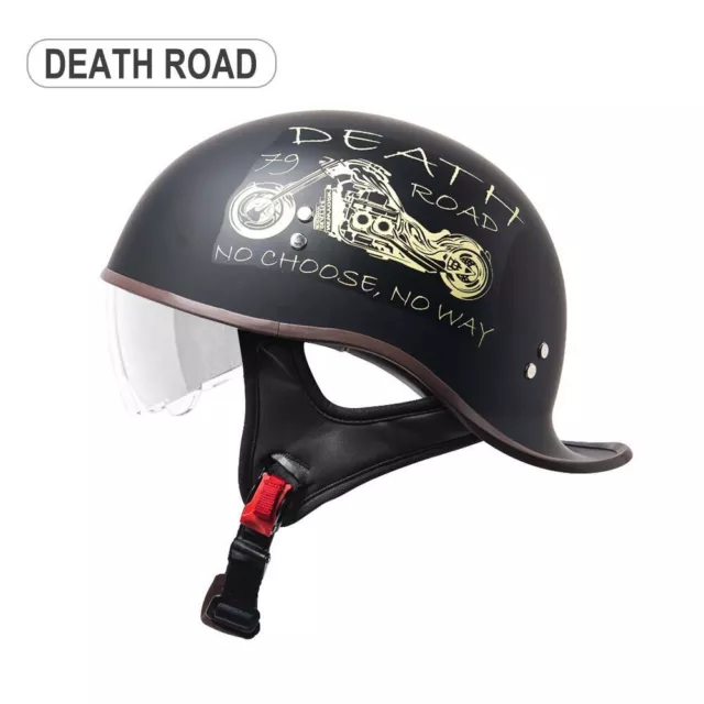 Retro Baseball Cap Motorcycle Half Helmet Open Face Scooter Moped Jet Helmet