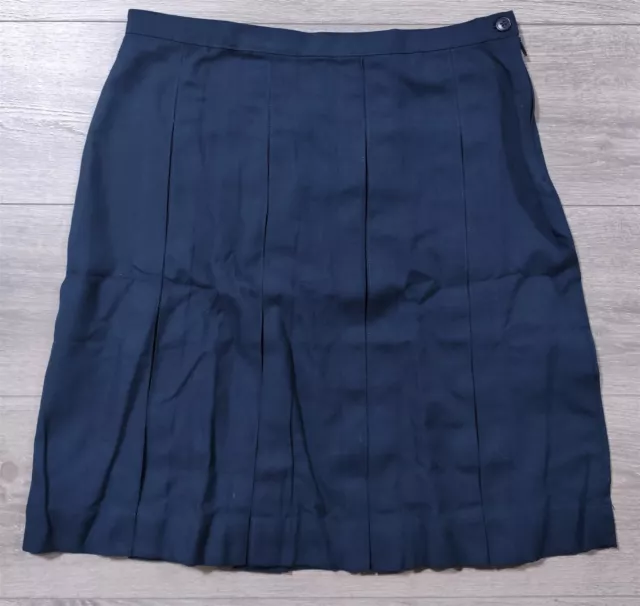 Lands End Skirt Adult Size 6 Blue Box Pleat Skirt Top of Knee Womens Uniform