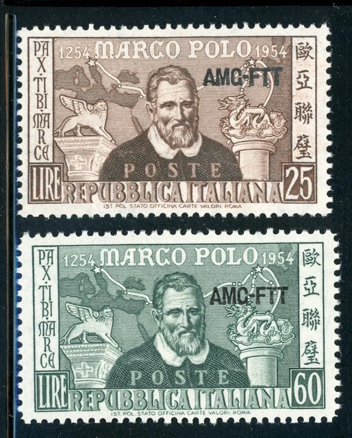 AMG-FTT Trieste MNH: Scott #202-203 700th Ann MARCO POLO CV$4+