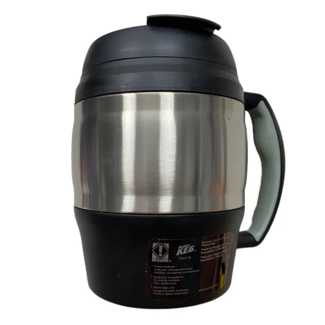 Bubba Keg Insulated Travel Mug 52oz Black Stainless Steel Flip Top Thermos