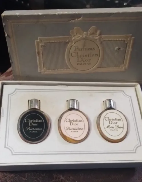 RARE Vtg 1960s CHRISTIAN DIOR Pastilles Pebble Miniature Mini Parfum Set In Box