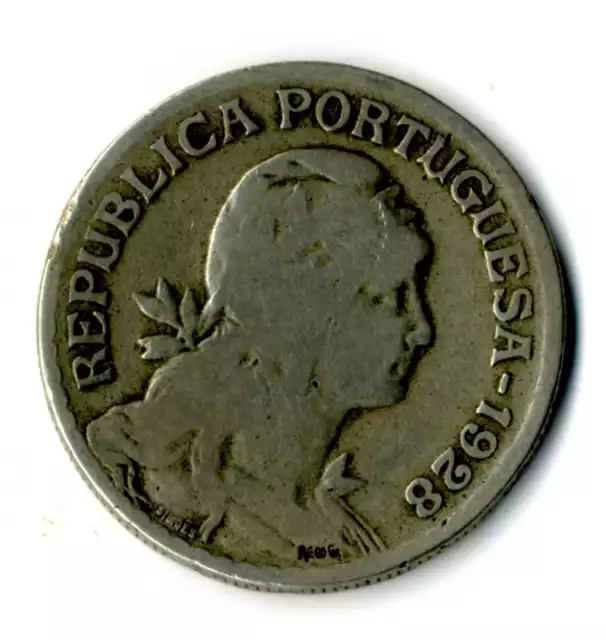 Moneda Republica Portuguesa 1928 1 escudo coin