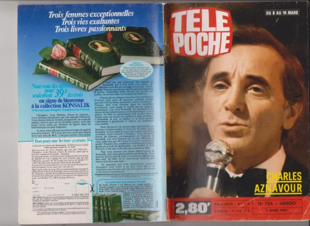 Tele Poche 1980 N°734 Complet Aznavour